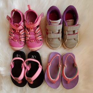 4 pair lot of little girl's shoes